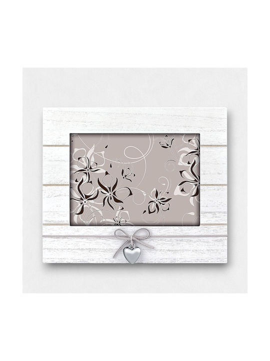 Artifact Wooden White Photo Frame “καρδια-w” 25cm X 19cm