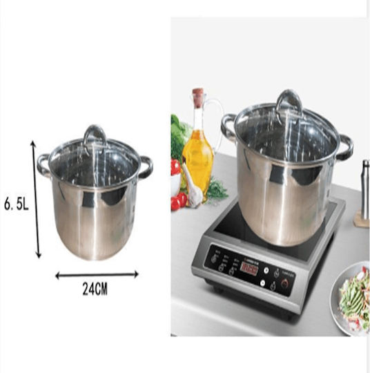 Kaisa Villa Βαθιά Ανοξείδωτη Κατσαρόλα 6.5lt / 24cm