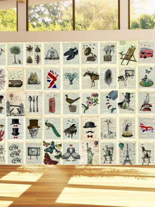Collage Tapeten Vintage Artwork 05 64Stück 27x37cm