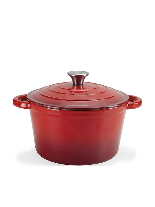 ArtGaz JTA22 Deep Pot made of Cast Iron 2.6lt / 22cm Red