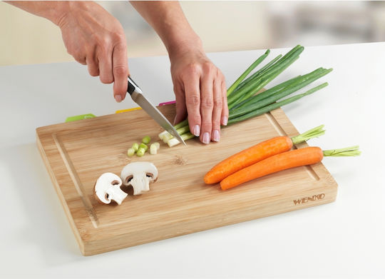 Wenko Rectangular Bamboo Chopping Board Brown 32.5x22.5cm