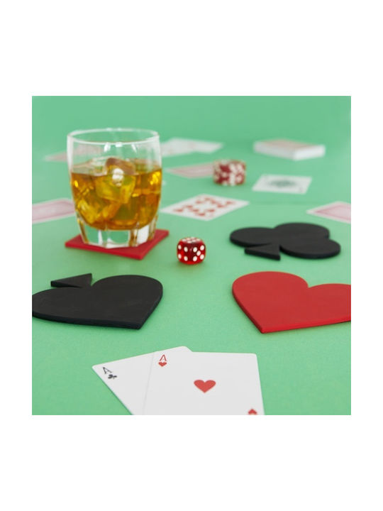 Balvi Dealer Rotund Suporturi pentru pahare Plastic Roșu 10.5cm 4buc