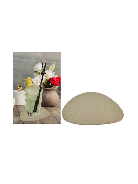 ArteLibre Plastic Coasters with Beige Stand 12x10cm 4 Pieces