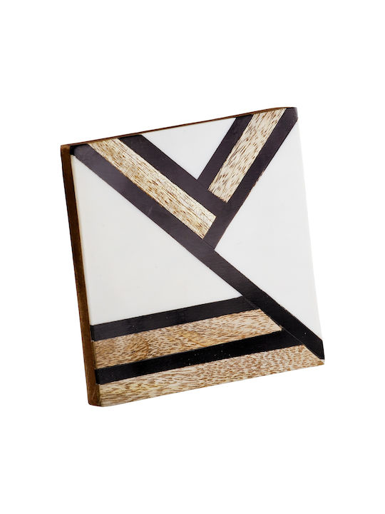 ArteLibre Coaster Wooden Brown 10x5cm 4pcs