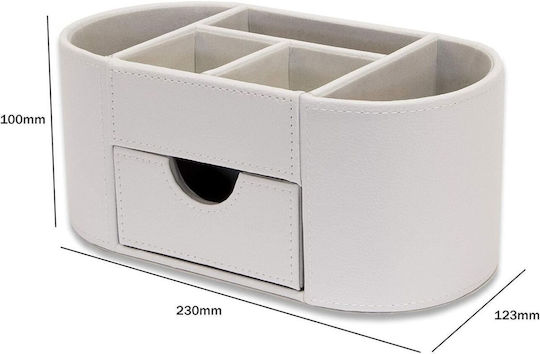 Organizator De Birou Din Piele Alb 25x17.5cm 1 Bucată