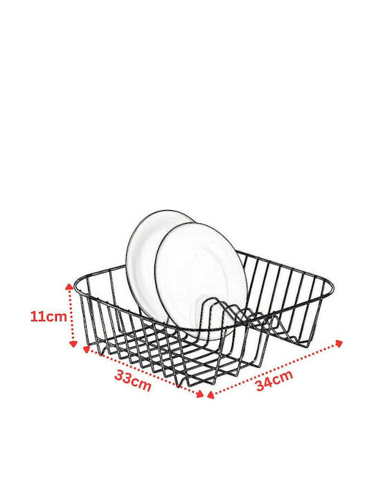 Tekno-Tel Στραγγιστήρι Γούρνας Μεταλλικό Ασημί 34x33x11cm