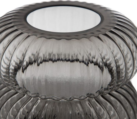 Grau Glas Vase 16,5x16,5x22,5cm