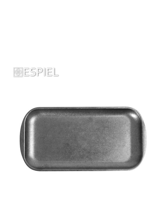 Espiel Snow Serving Platter Rectangular made of Porcelain Gray 37x20cm