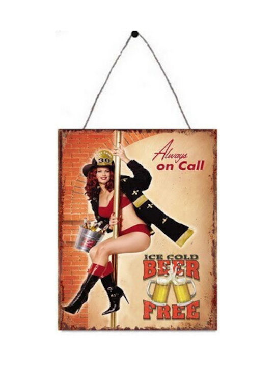 Vintage Metallisches Wanddekoration Beer Free 33cm