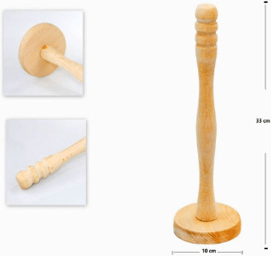 Giszben Wooden Paper Towel Holder Brown 10.5x32.5cm