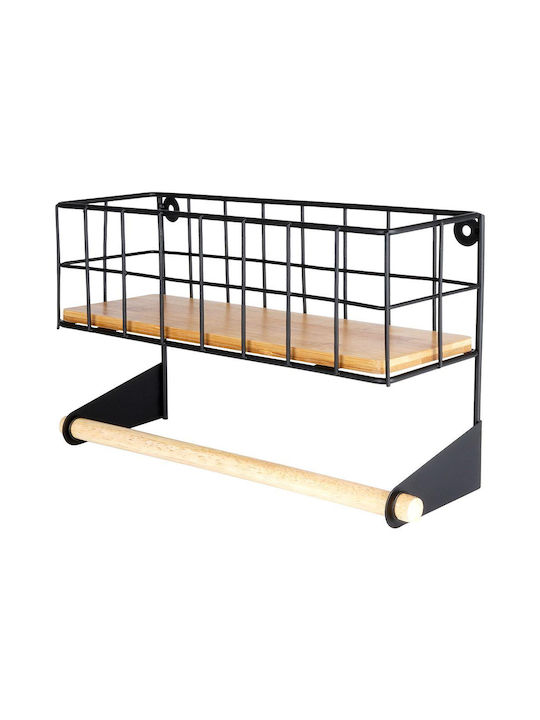 Vilde Wooden Paper Towel Holder Black 32x10x18cm 229060