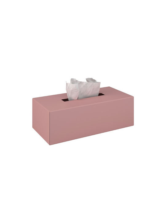 Pam & Co Θήκη για Χαρτομάντηλα Μεταλλική Ροζ 25x13x7.5cm 120-303