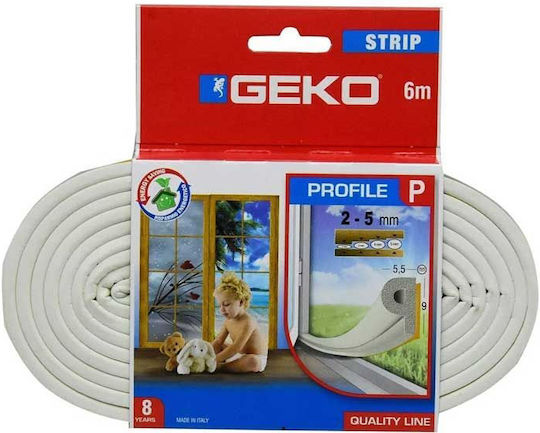 Geko Rubber Draft Stopper Door in White Color 6mx0.35cm