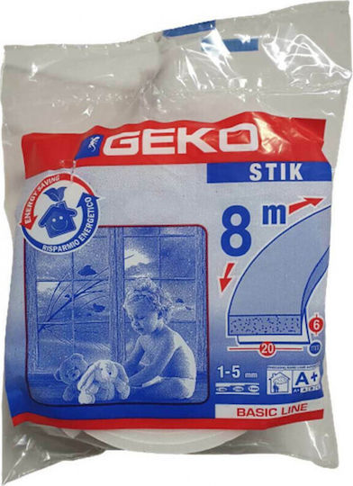 Geko Foam Self-Adhesive Tape Draft Stopper Window in White Color 8mx2.5cm