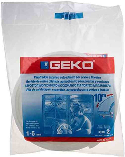 Geko Foam Self-Adhesive Tape Draft Stopper Window in White Color 8mx1.5cm