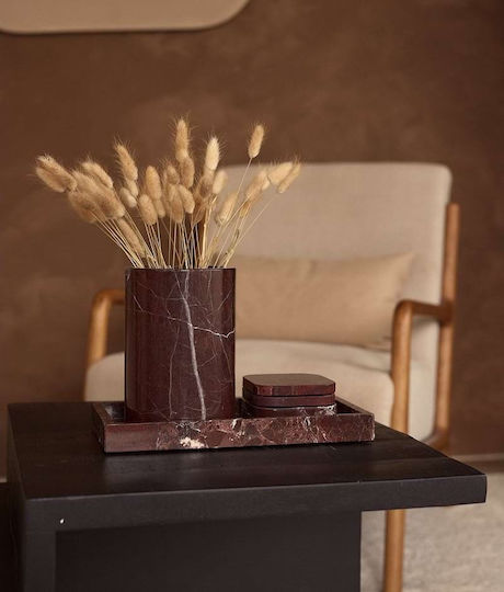 Design Is This Piatră Dreptunghiular Tavă de Servire cu Mânere în Culoare Roșu 30x15x3cm 1buc