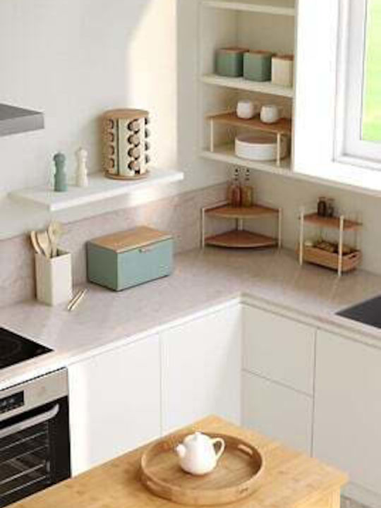 5Five Shelfy Wooden Kitchen Organizer Rack in White Color 30x50x18cm