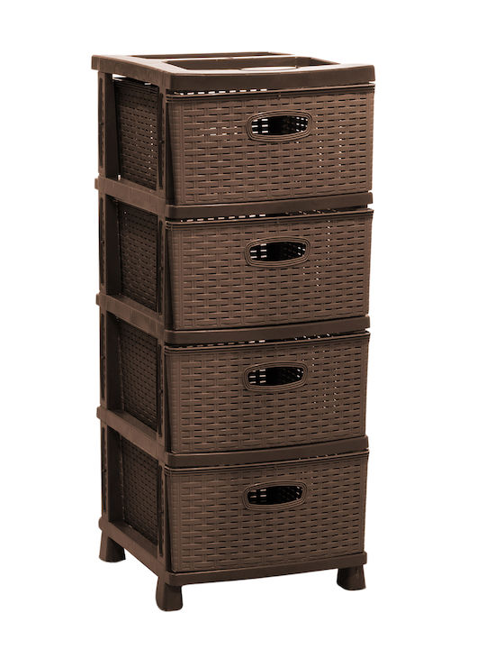 Viosarp Plastic Drawer Unit 4 Tiers Gray 43x36x90cm