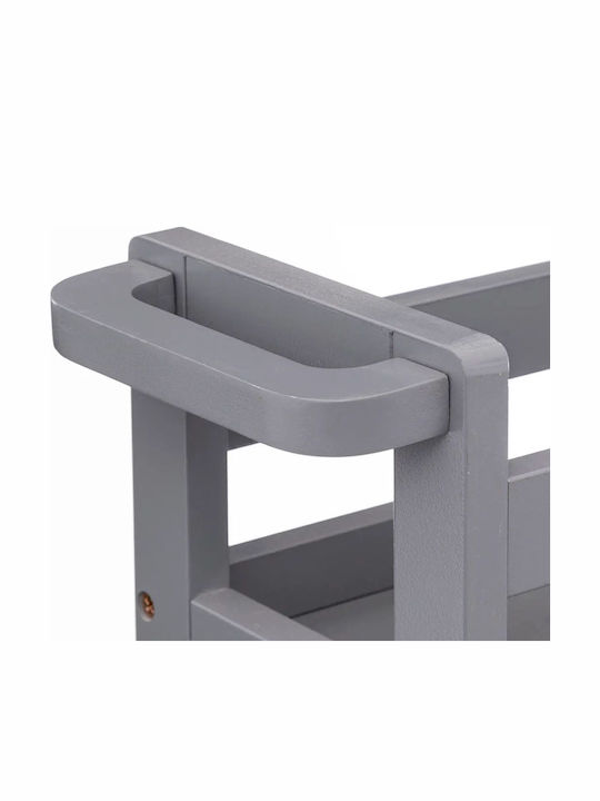 5Five Wooden Kitchen Trolley 3 Tiers Gray 40x15x75cm