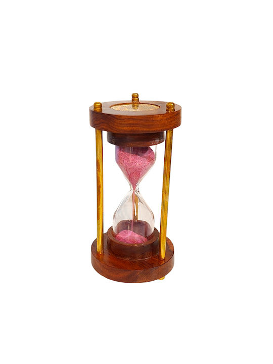 Clepsidră Decorativă Pentru Birou Din Lemn 12x7cm În Culoare Bej
