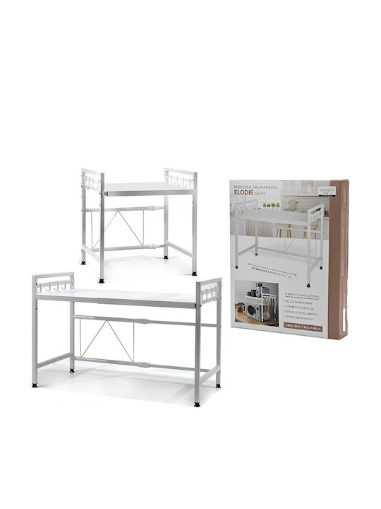 General Trade Metal Microwave Oven Stand 65x22x37cm White