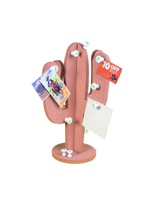 Blue Sky Studios Cactus Corkboard Office Decor Accessory 30x34cm In Brown Color