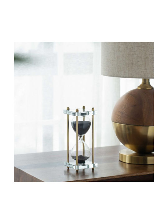 Artekko Clepsidră Decorativă de Birou din Sticlă 7x7x19cm în culoarea Negru