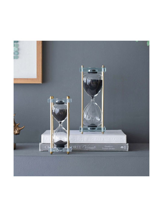 Artekko Clepsidră Decorativă de Birou din Sticlă 7x7x19cm în culoarea Negru