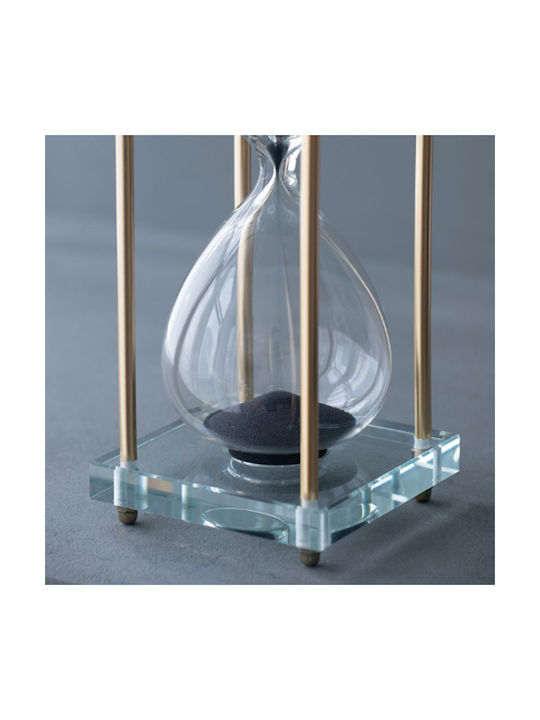 Artekko Clepsidră Decorativă de Birou din Sticlă 7x7x19cm în culoarea Negru