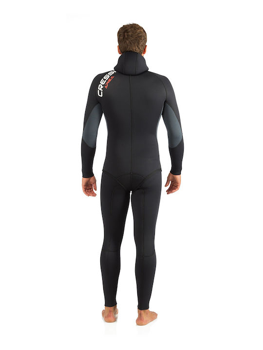 CressiSub Apnea Divisible Shaved Diving Suit with Chest Pad for Spearfishing Black 5mm