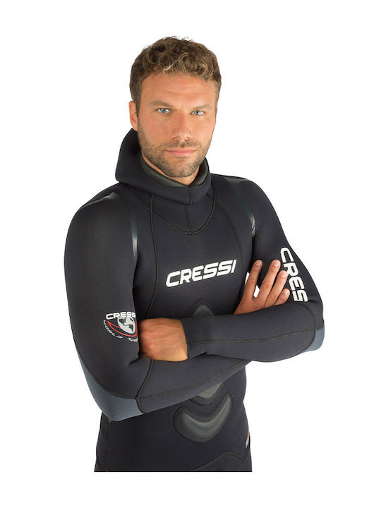 CressiSub Apnea Divisible Shaved Diving Suit with Chest Pad for Spearfishing Black 5mm