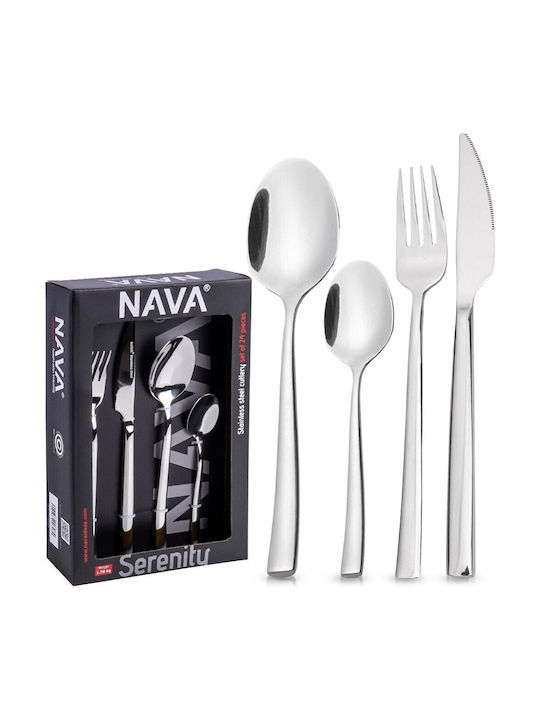 Nava 24-Piece Silver Cutlery Set