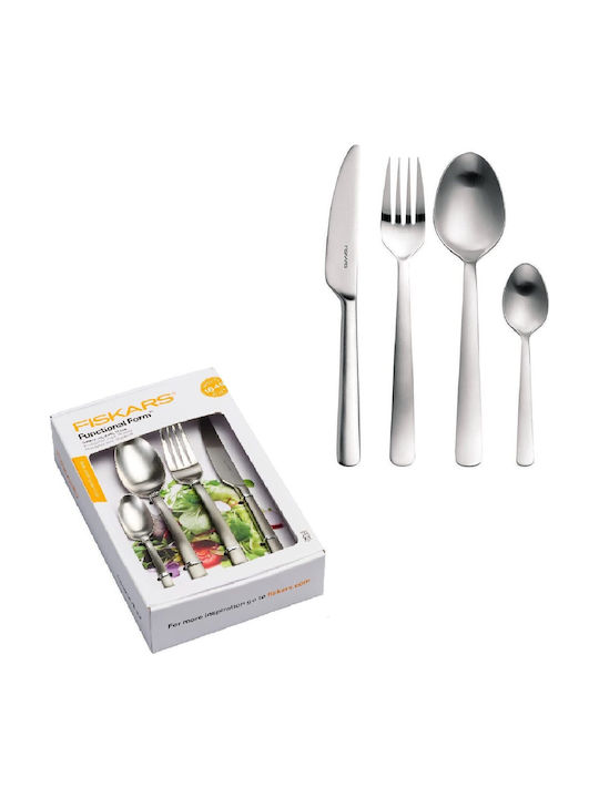 Fiskars Σετ Μαχαιροπίρουνα Ανοξείδωτα Ασημί 16τμχ