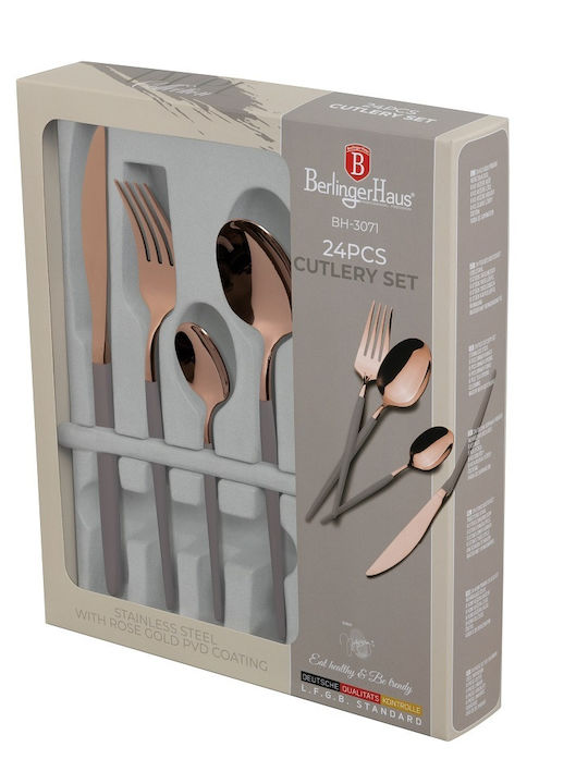 Berlinger Haus Slim Cutlery Set Stainless Brown 24pcs