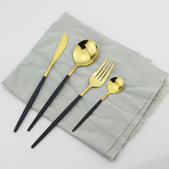 Cryspo Trio Besteckset Edelstahl Schwarz 24Stück