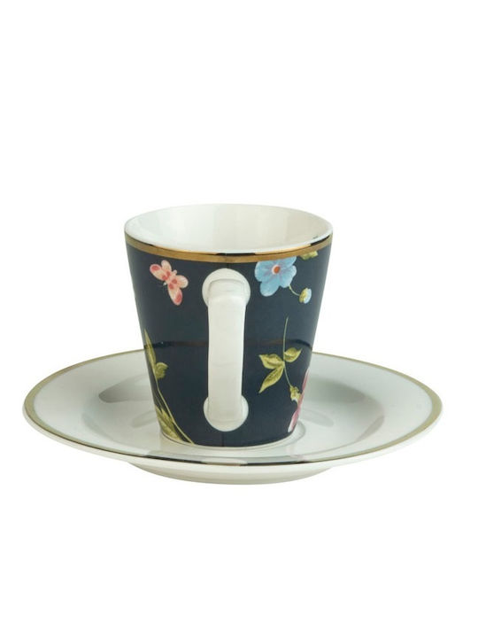 Laura Ashley Heritage Φλιτζάνι Espresso από Πορσελάνη Midnight Uni 90ml