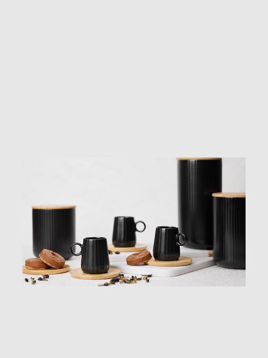 InTheBox Set of Cups Espresso Porcelain Black 6pcs