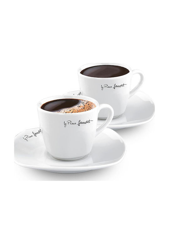 Lamart Set of Cups Espresso Porcelain White 90ml 2pcs