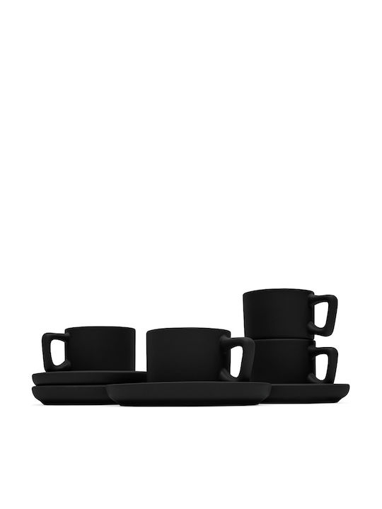 Berlinger Haus Set of Cups Coffee Ceramic Black 100ml 4pcs