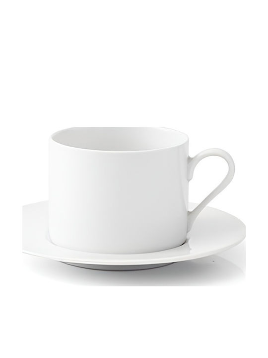 Cmielow Set Tassen Tee aus Porzellan Weiß 250ml 6Stück