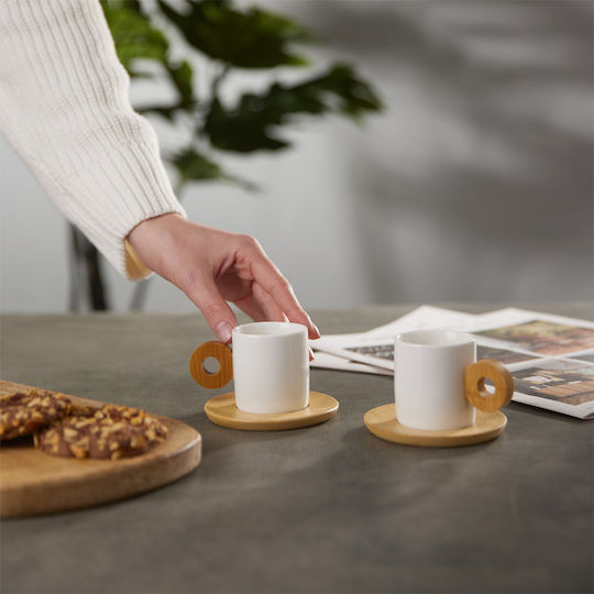 InTheBox Set Tassen Kaffee aus Porzellan Weiß 2Stück