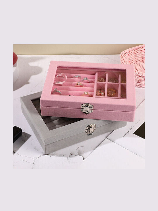 Velvet Jewelry Organization & Storage Box Pink