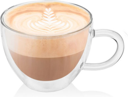 ETA Set Tassen Cappuccino Glas Transparent 230ml 2Stück