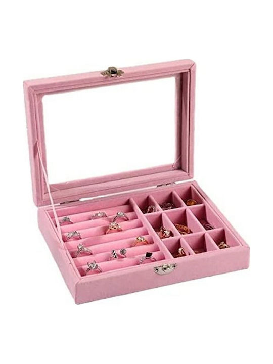 Velvet Jewelry Organization & Storage Box Pink