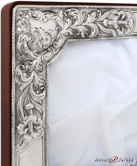 Silver Hammered Rectangular Wedding Crown Case 29x23cm