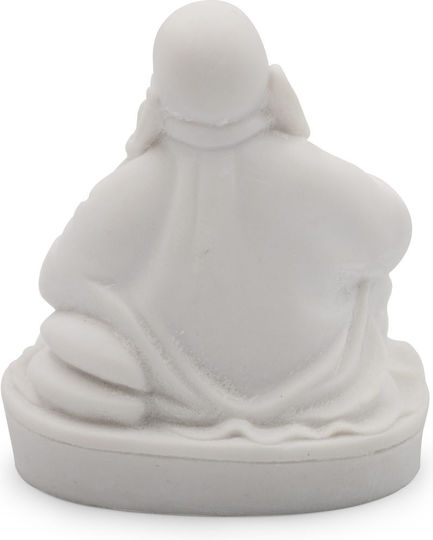 Χειροποίητο Γλυπτό White Buddha 9cm Handmade In Greece