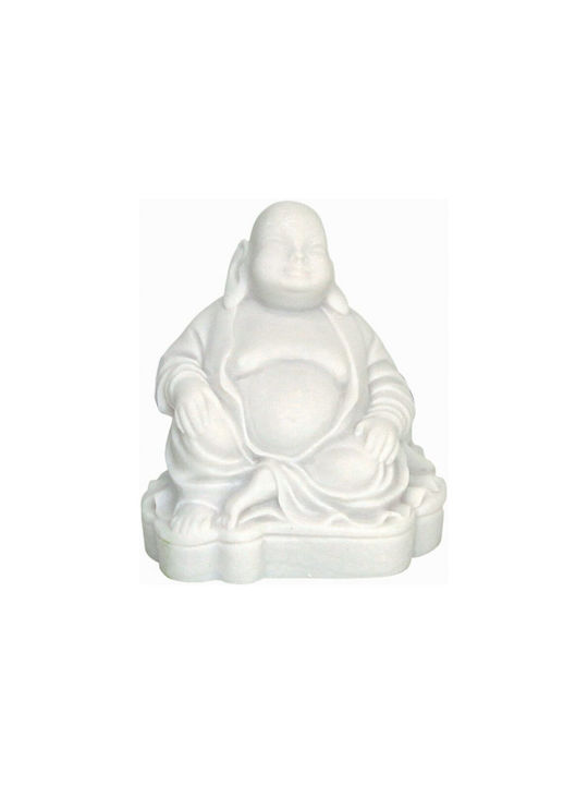 Sculptură Handmade Buddha Alb 9cm Handmade În Grecia