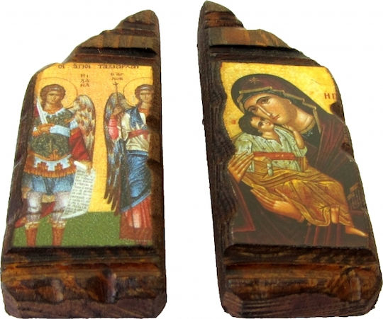 Set 2 Bilder Dekorative Magnete Panagia & Erzengel 7,5x2,5 cm Jede