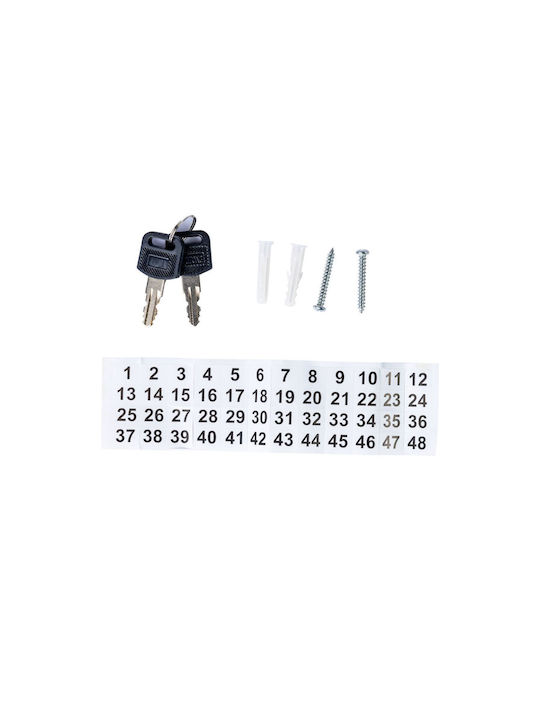 Agățătoare Chei Metalică Compartimente 48 Compartimente Cu Încuietoare 18x25cm