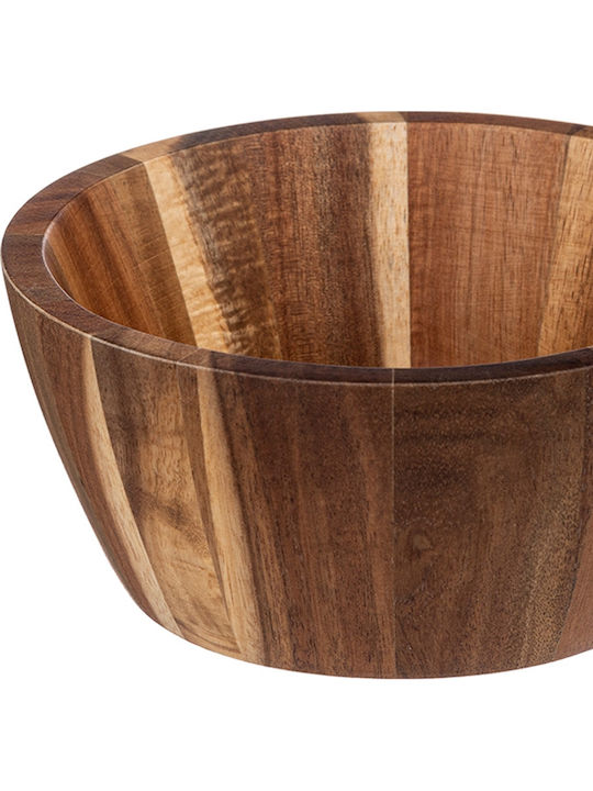 Atmosphera Wooden Salad Bowl Brown 16x16x7cm